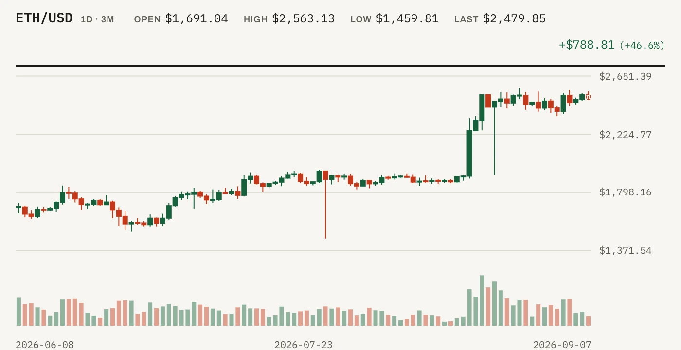 A token's own page: the market price series above the organization's holdings and transactions in that token.